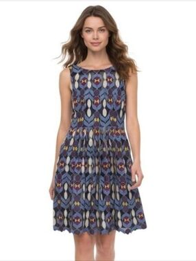 Maeve Navy Multicolor Geometric Tank Dress